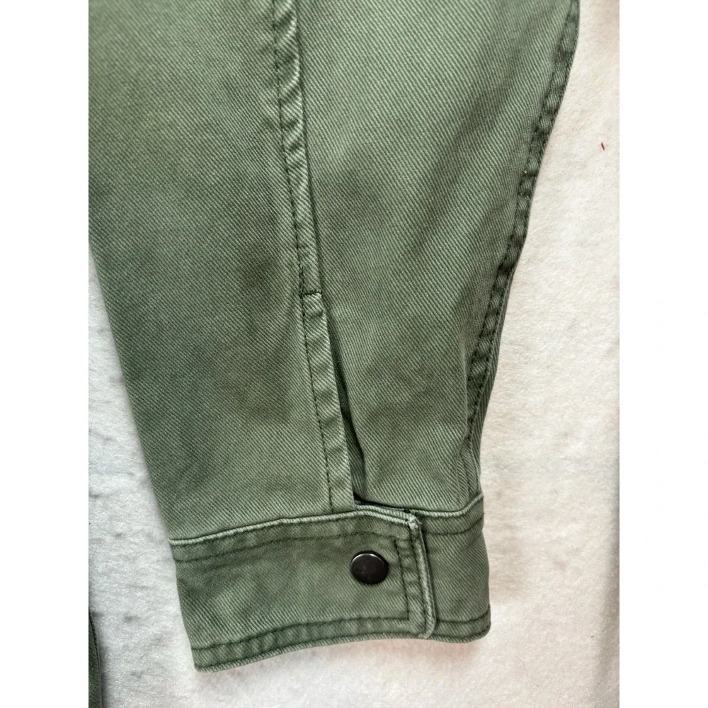 No Boundaries Men's Large Green Utility Jacket W/Snap Buttons &‎ 2 Chest Pockets